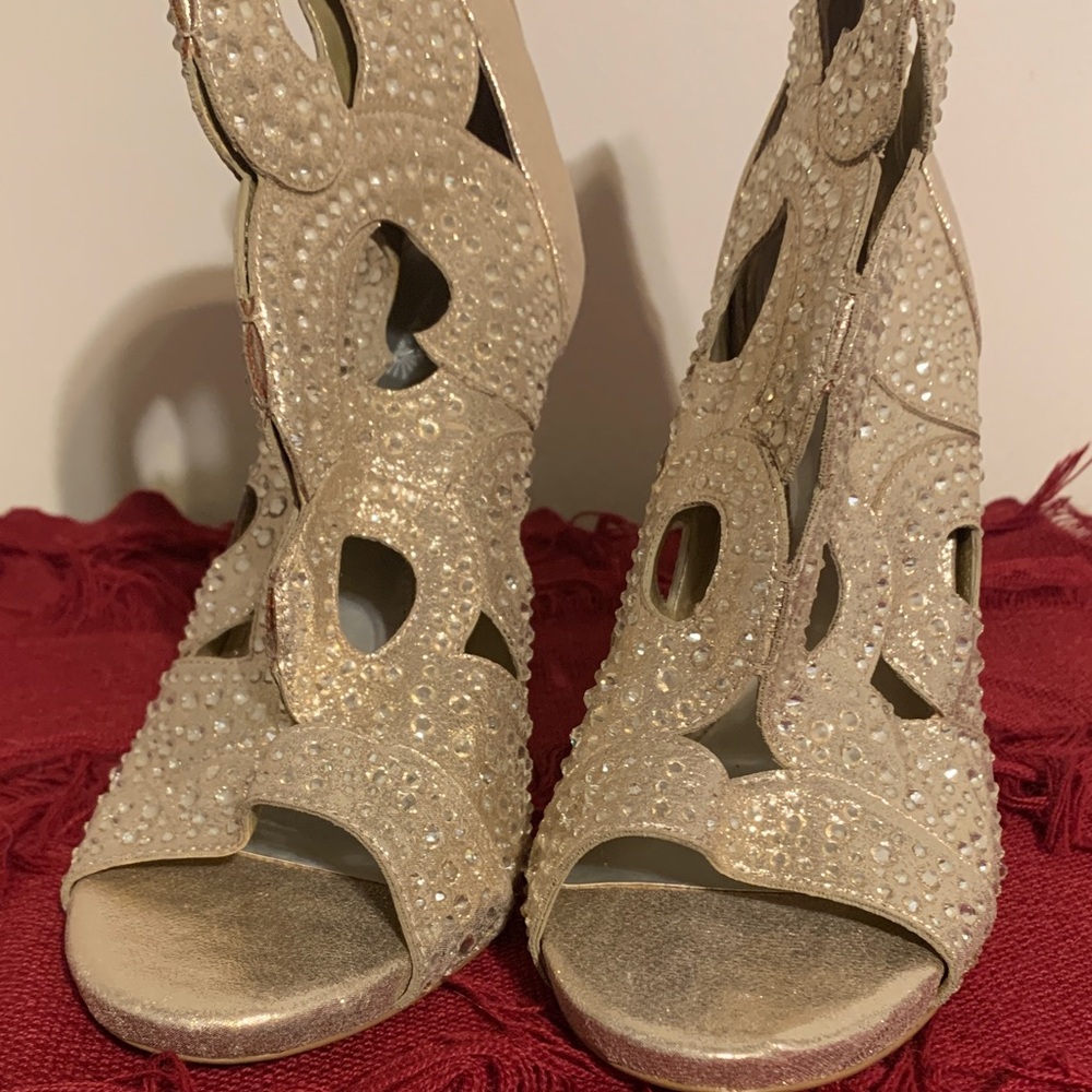 Gianni Bini Gold Embellished Heels